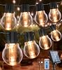 LITOHOM Solar String Lights Outdoor Garden,14M/46FT Remote Control Solar Festoon Lights with USB Port, Timer&25 LED Shatterproof Bulbs, IP65 Waterproof Garden Lights for Gazebo Pergola Patio (14M) [Energy Class G]