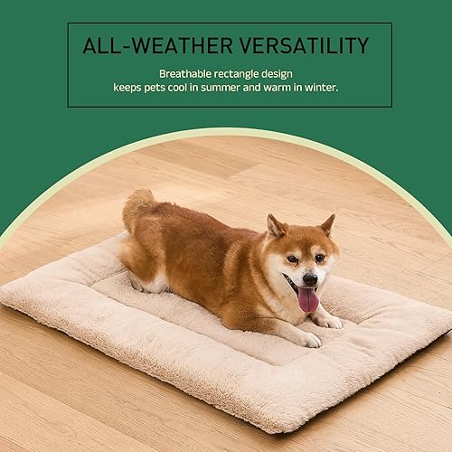 Miniatura 8 de Tapete de cama lavable para perros medianos y medianos, comodidad para todas las estaciones con franela ultrasuave y soporte resistente (crema, 36