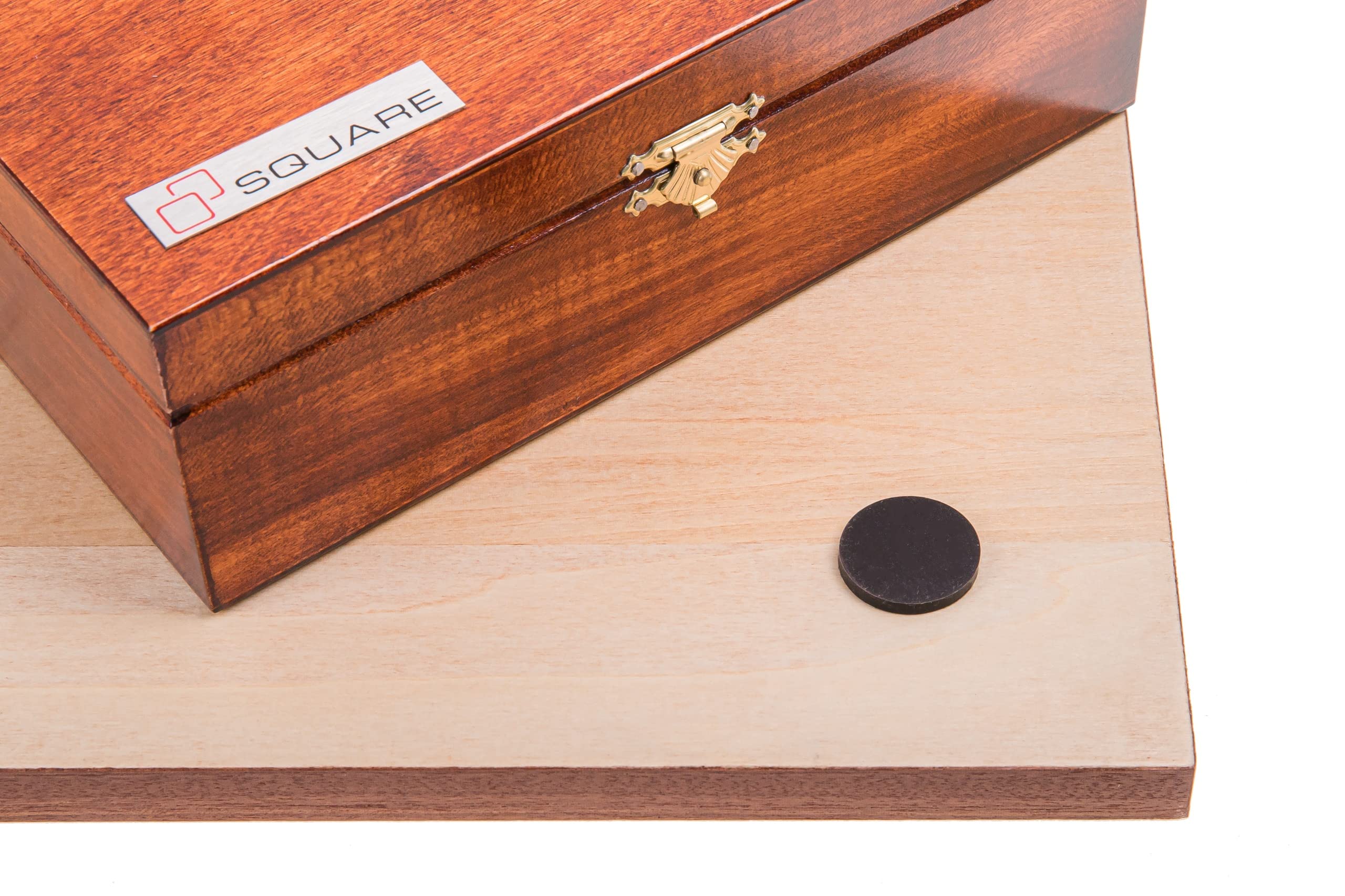 Square - Professionnel Set Tournoi Échecs No 5 Acajou + 2 x Extra Dames - Échiquier en Bois + Pièces d'échecs - Staunton 5