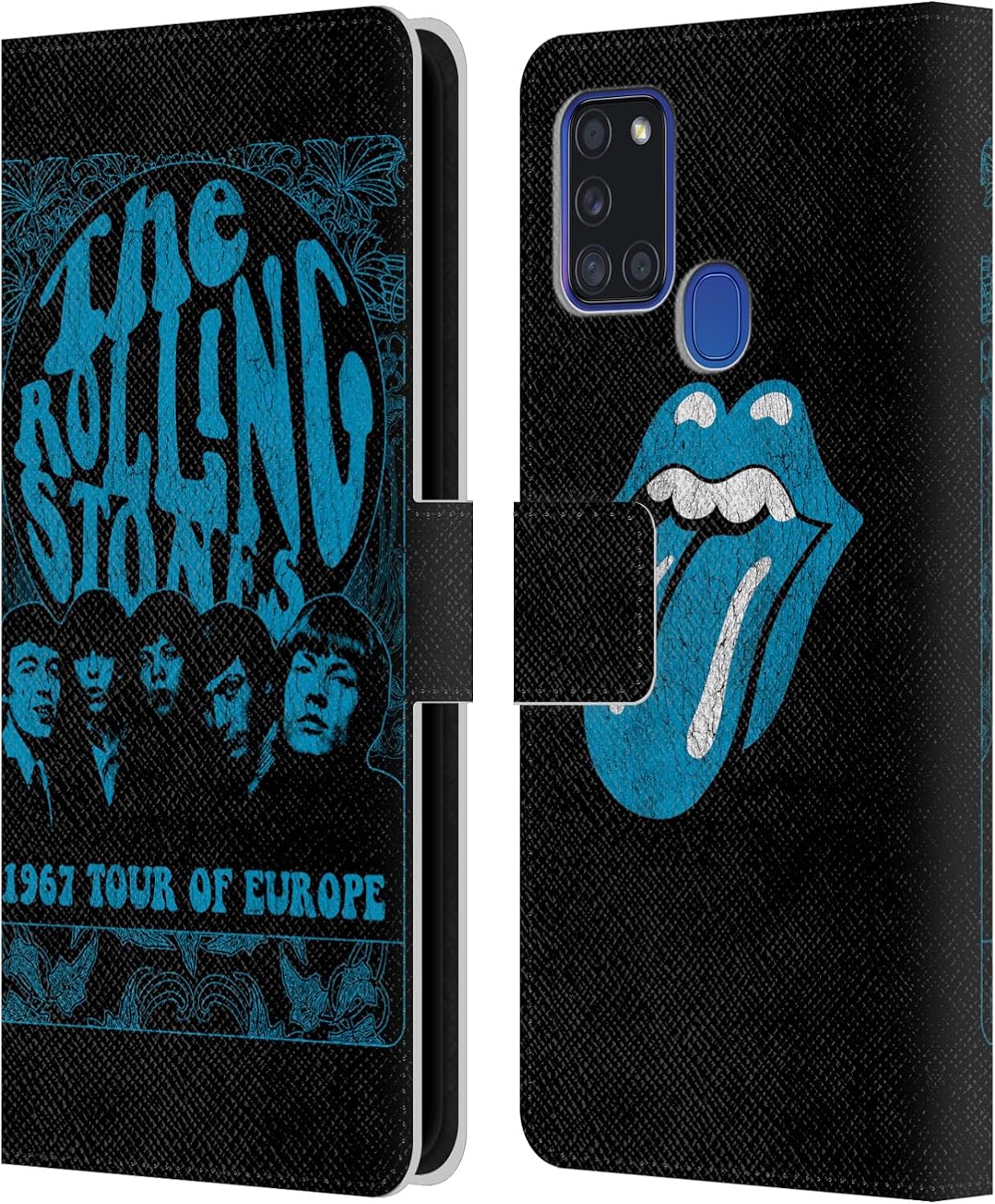 Head Case Designs Officially Licensed The Rolling Stones Europe 1967 Tours Leather Wallet Case Compatible with Samsung Galaxy A21s (2020)