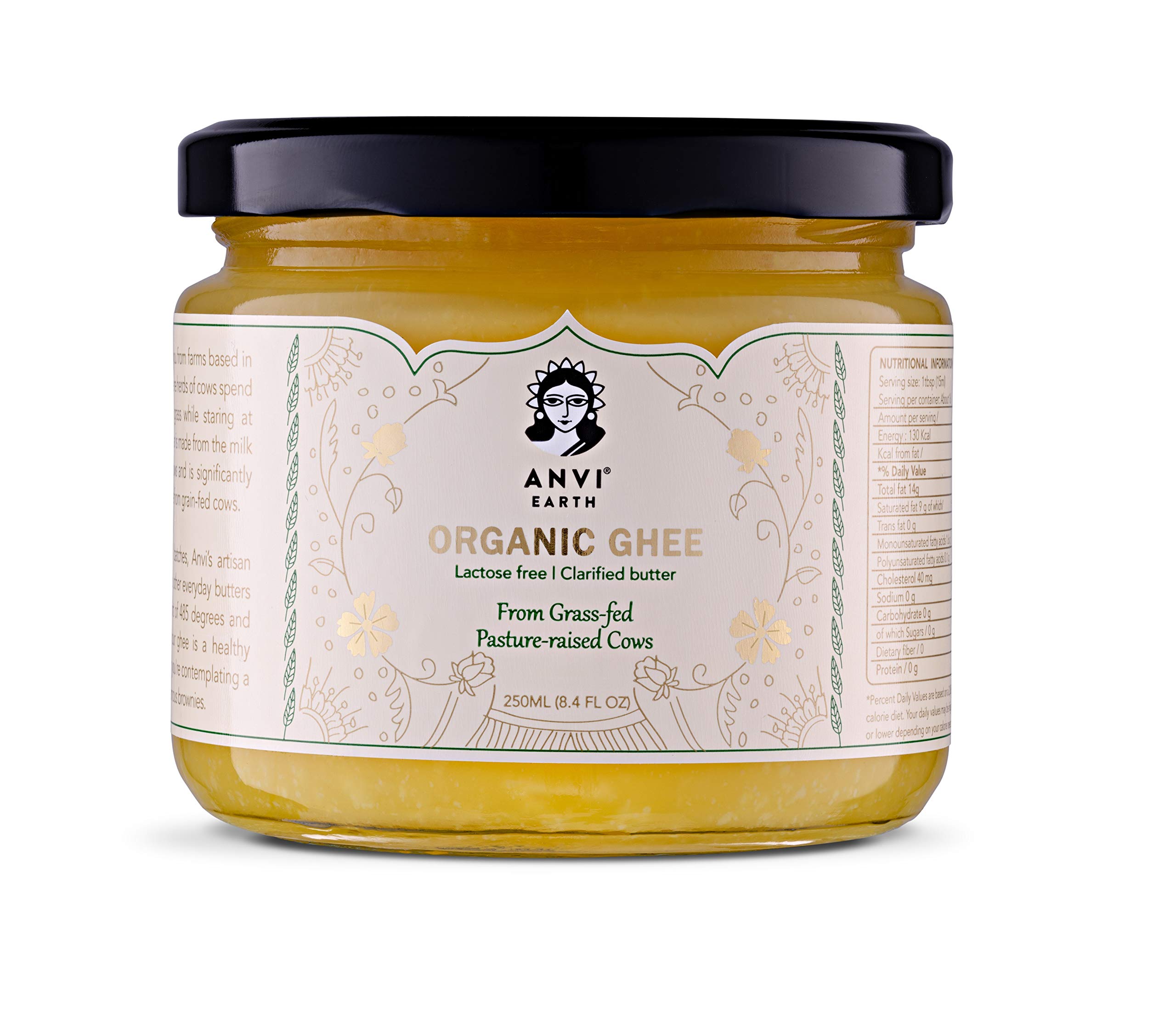 100% Organic Grass-fed Ghee 250 ml (Lactose Free Clarified Butter)