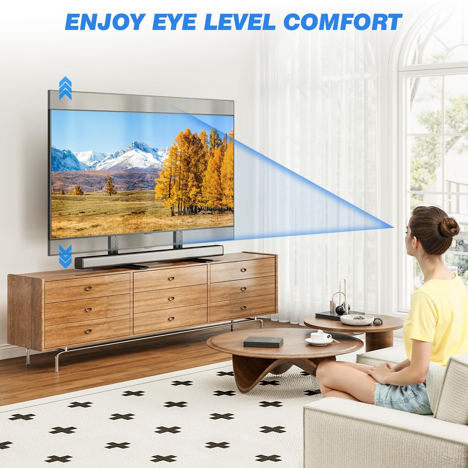 TVON Soporte TV Pie Patas TV Universal de 20-70 Pulgadas Pantallas，Soporte para Television Espacio-ahorrador，Soporte de Pantalla Mesa para TVs Capacidad hasta 50kg，MAX VESA 800x600mm