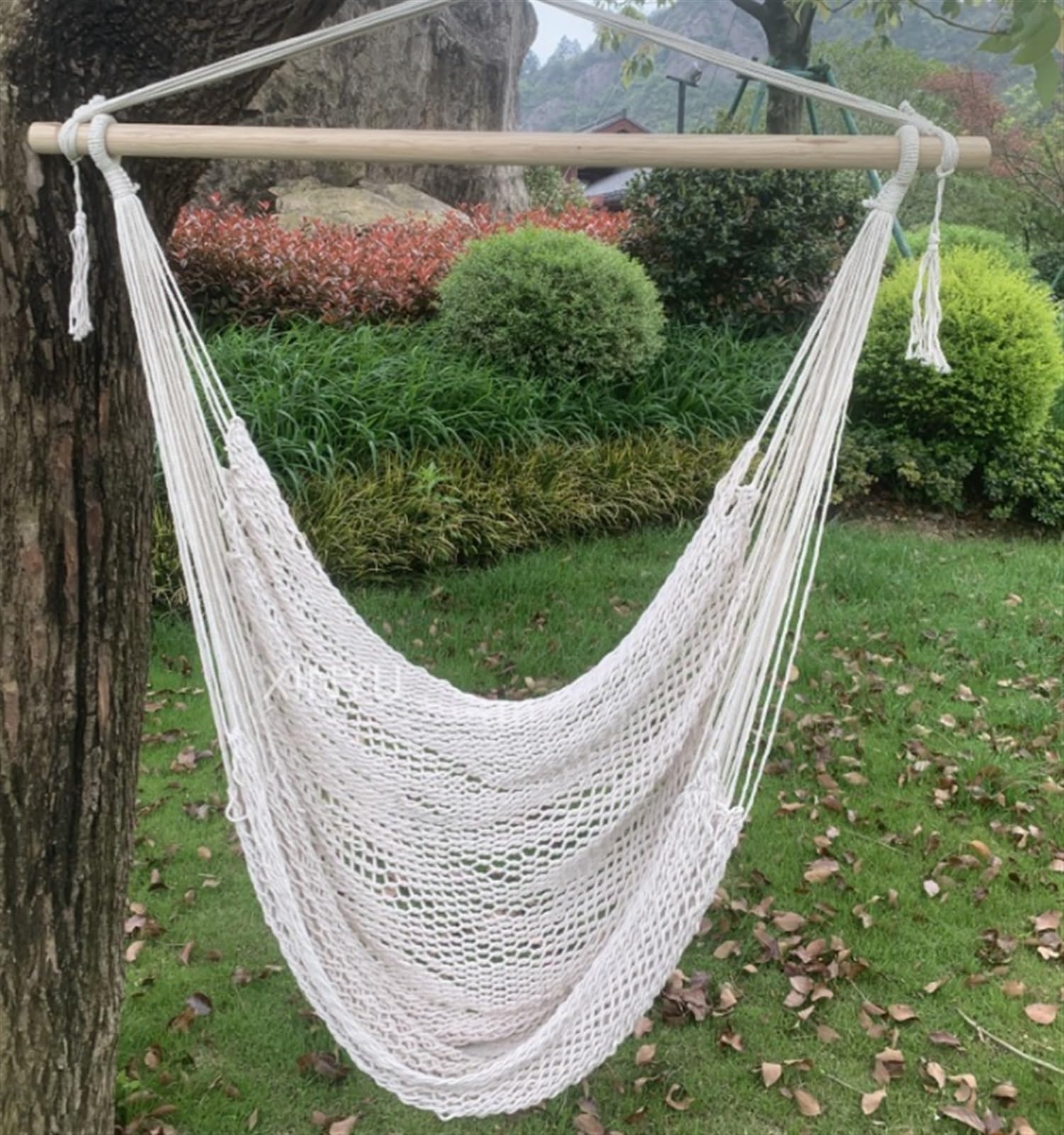 Hamak Ultralekki, Hammock 135X100CM Styl Skandynawski Hamak Przenośny Dormitorium Sypialnia Krzesło Kryty Odkryty Huśtawka Ogrodowa Wiszące Łóżko na Kemping, na Zewnątrz