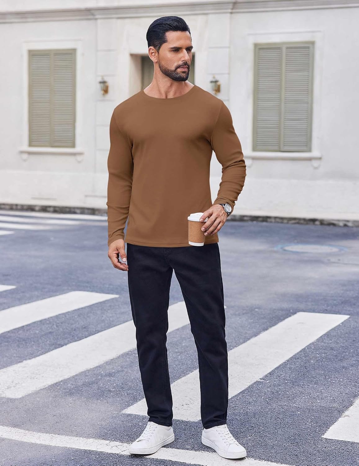 COOFANDY Thermal Shirts for Men Heavyweight Long Sleeve T Shirt Casual Basic Shirts Stretch Crew Neck Undershirts - Image 3