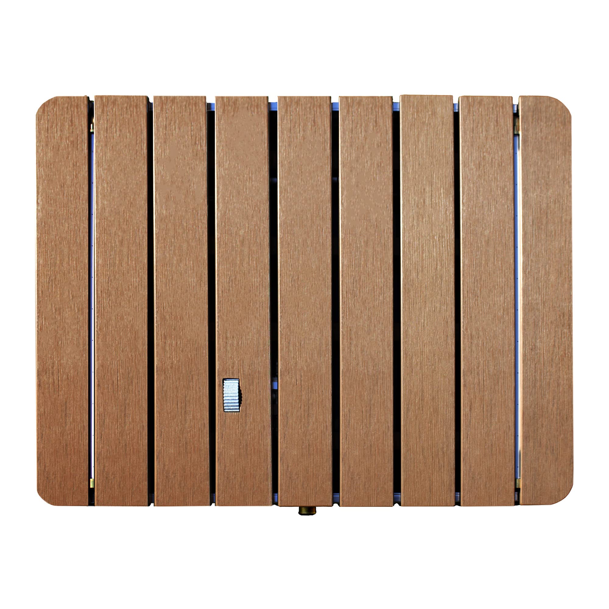 @tec Gartendusche, 70 x 55 cm, Bodendusche für Garten, Pool & Camping, WPC-Bodenplatte mit 22 Fontänen, Fußventil mit Stellrad, 3/4-Zoll Schlauchanschluss, mobil, bis 120 kg