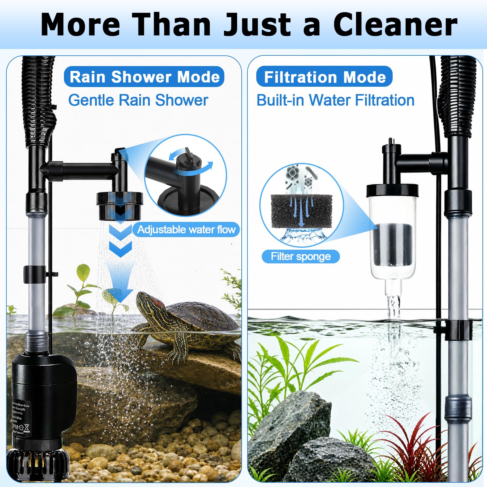 AQQA Acuario Mulmsauger,6 en 1 Eléctrico Acuario Cambio de Agua