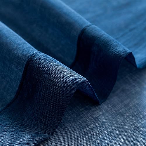 Miniatura 3 de DUALIFE - Cortinas transparentes de 54pulgadas de largo, paneles de privacidad de gasa para ventanas, cortinas de lino semitransparentes para