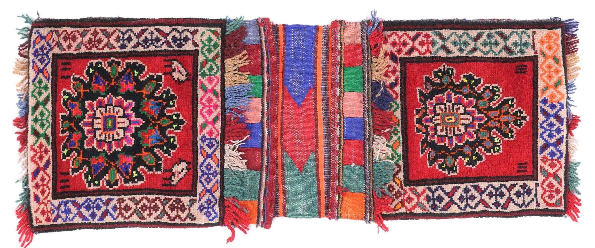 Tapis de selle Khorjin Nomades 30 x 90 cm rouge contre l'usure tapis noué main durable