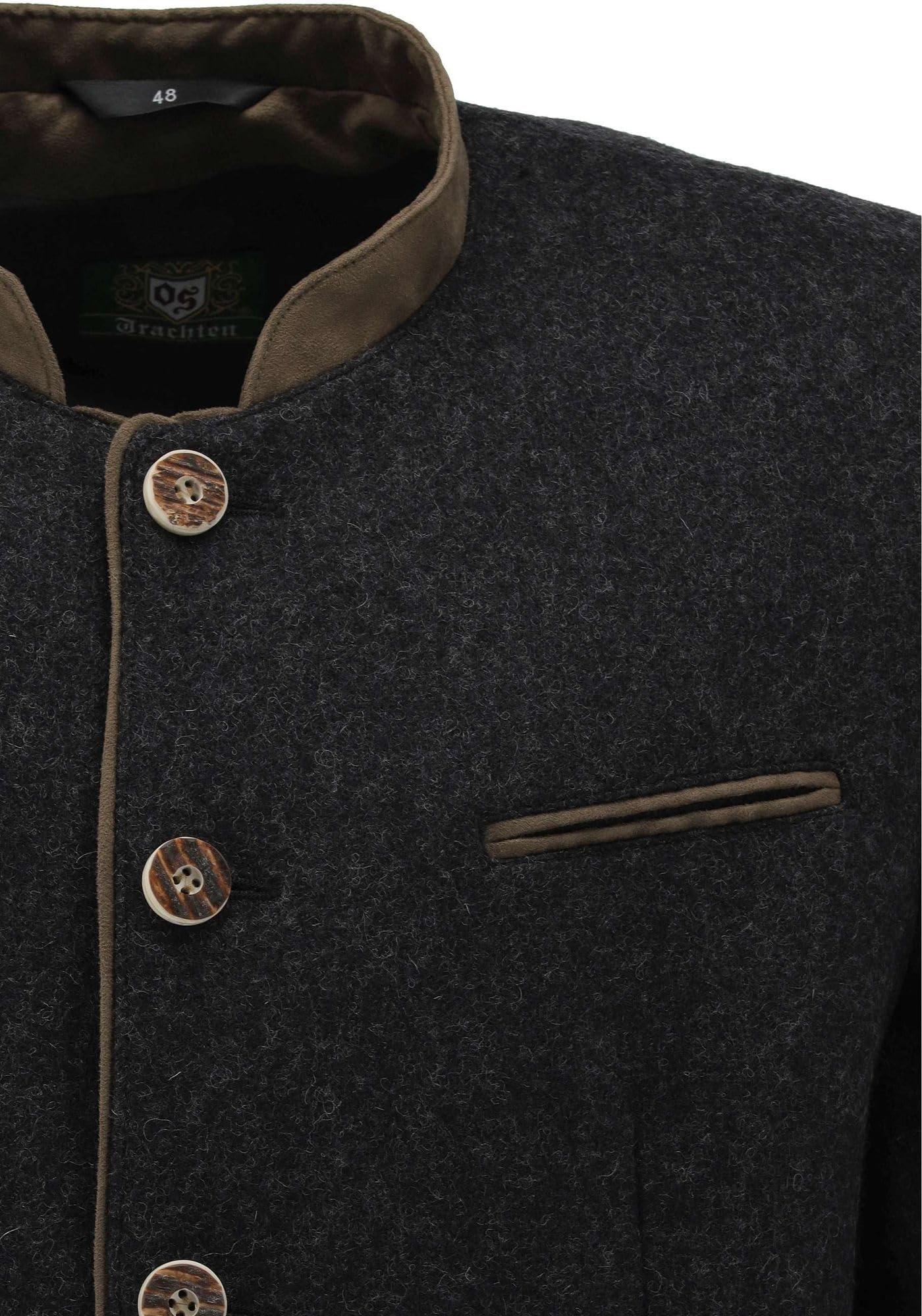 OS Trachten Herren Trachtensakko Janker Trachtenjacke mit Stehkragen Vodes