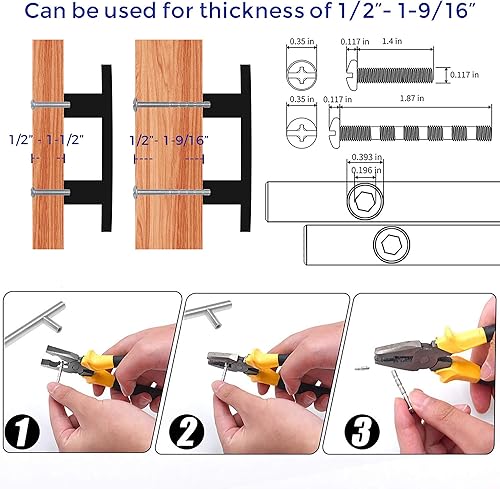 Miniatura 4 de Ravinte Paquete de 30 tiradores curvados de gabinete de 5-316 pulgadas color negro mate para cajones de cocina, manijas de arco de gabinete de 5-316