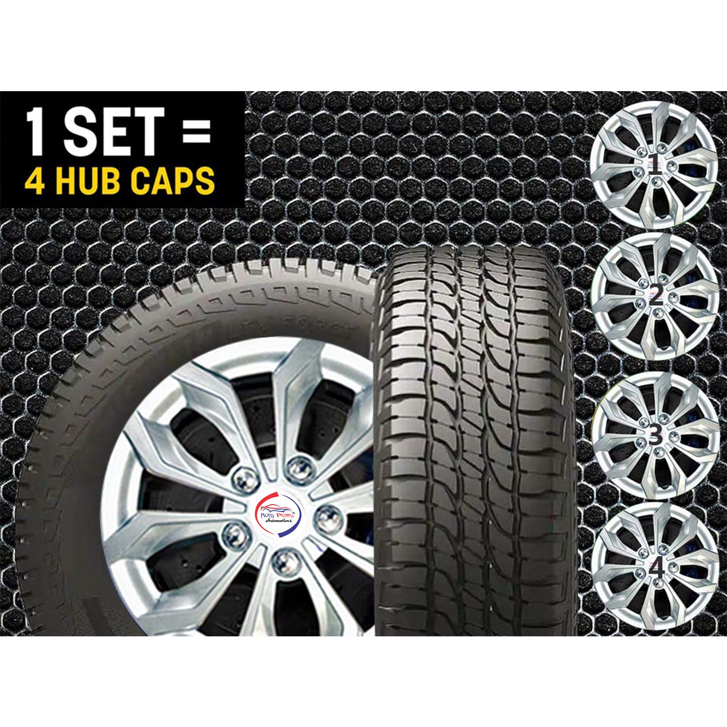 Auto Pearl Car Full Silver Wheel Cover Caps 13 Inches Press Type Fitting for - Alto K10 New - Image 4 thumbnail