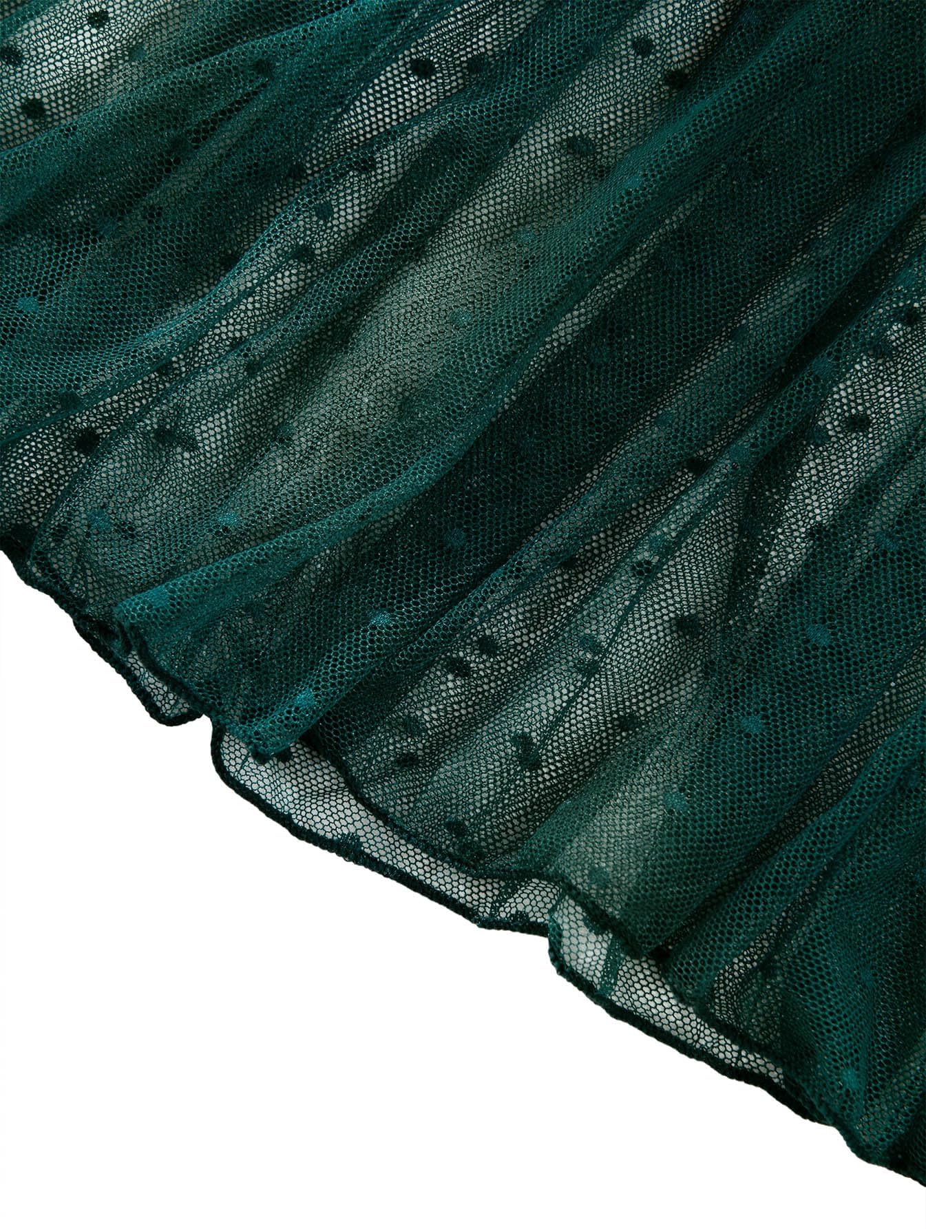 Lilosy Sexy Polka Dots Mesh Sheer Lace Babydoll Chemise Lingerie Set Floral Sleep Wear: X-Large Army Green