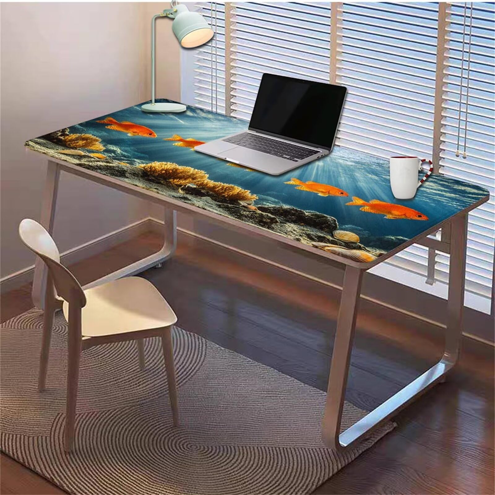 Gamingowa podkładka pod mysz 1200 x 600 x 3 mm, XXL, wodoszczelna, odporna na ścieranie, z przyszytymi krawędziami, niebieska, podkładka na biurko, poprawia prędkość i precyzję pod laptopa, komputer
