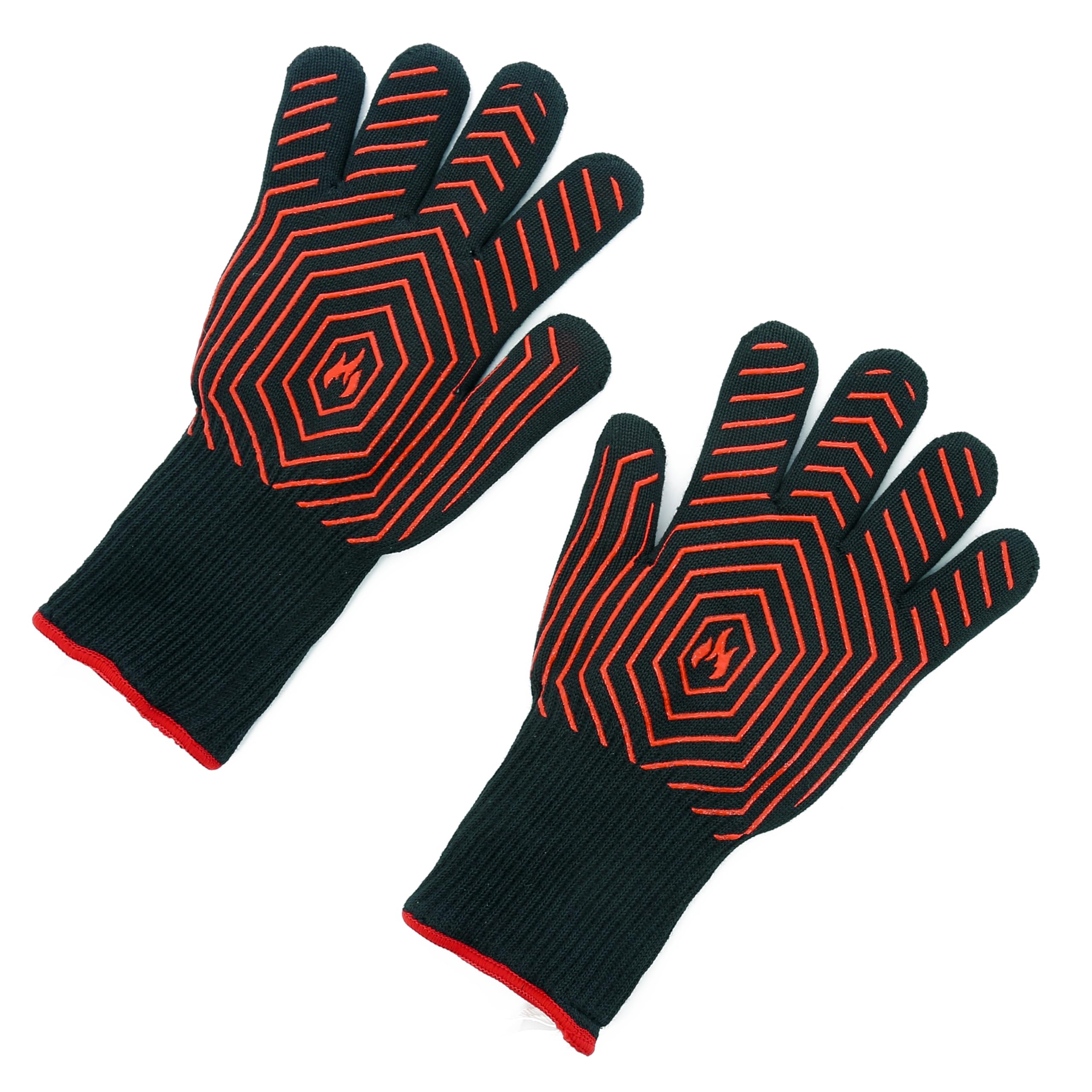 4YourHome Oven Open Fire Wood Burner BBQ Heat Resistant Proof Gloves Mitts 500°C (One Size)