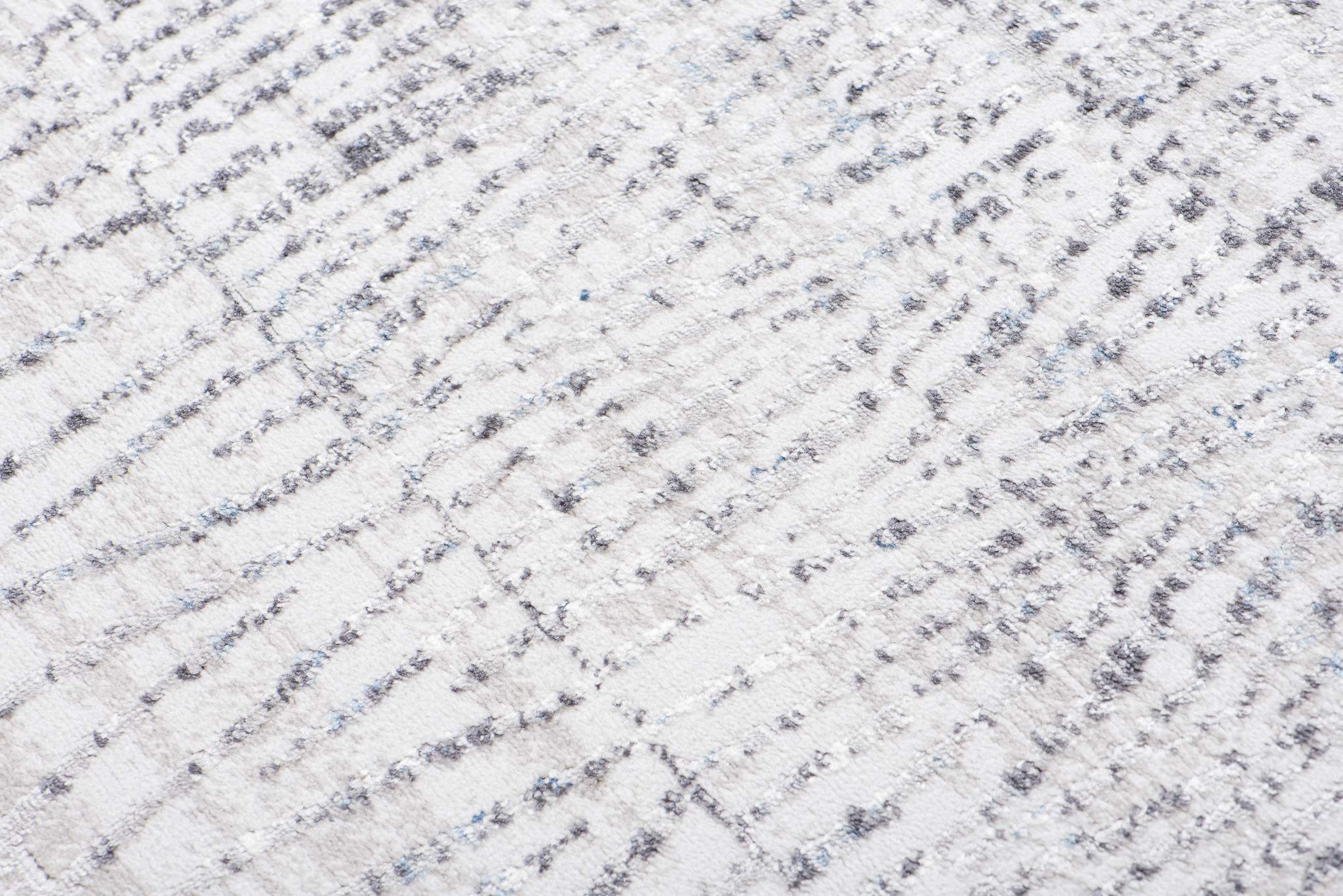 TAPISO Sky Tapis de Salon Chambre Salle à Manger Adulte Bureau Design Moderne Bleu Clair Gris Clair Vintage Moucheté Motif Ethnique Poil Court Doux Moelleux 80 x 150 cm