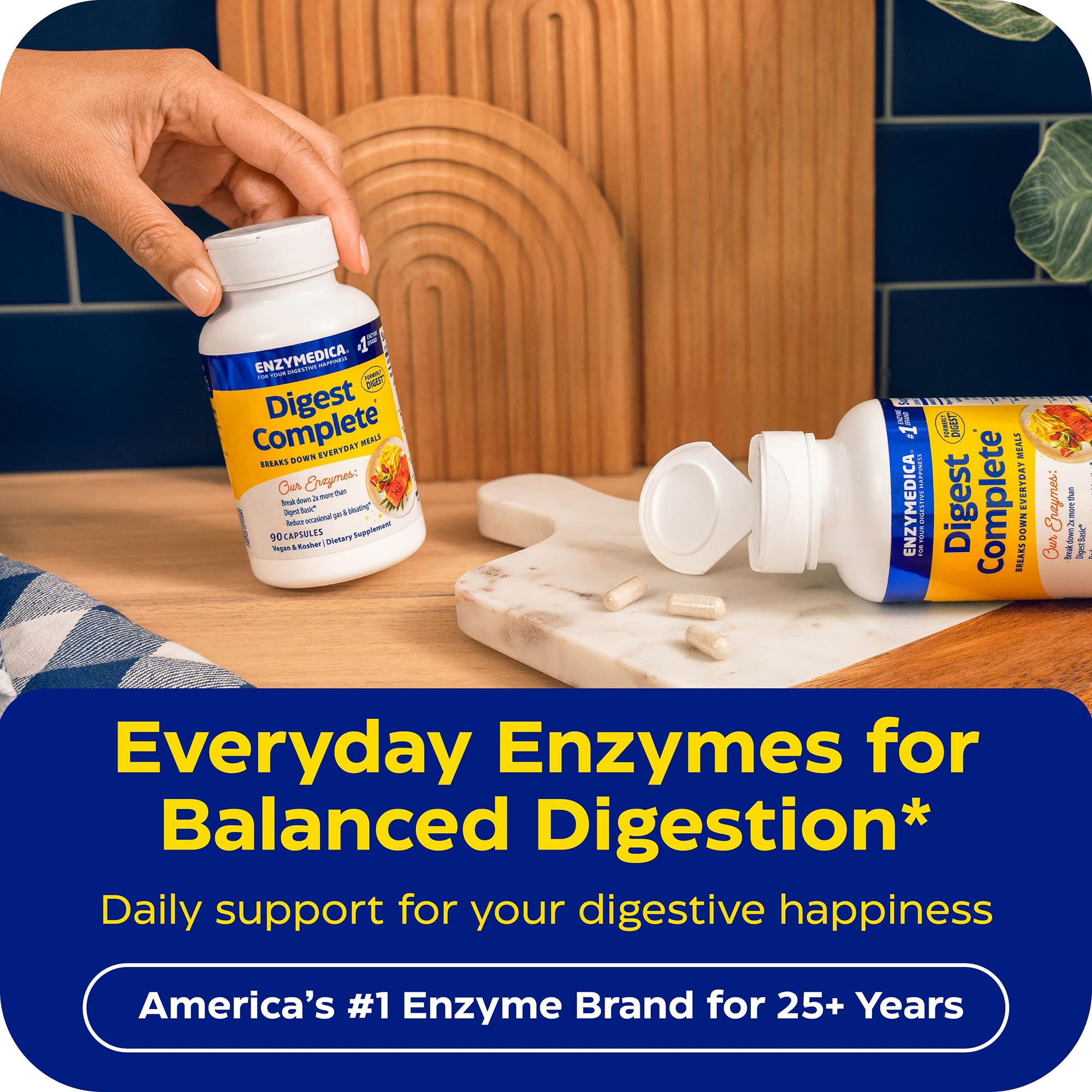 Enzymedica, Digest, Integratore Alimentare a Base di Enzimi ad Azione Rapida, Riduce Gonfiore e Irregolarità, Gluten Free, Senza Lattosio, Vegetariano, 90 Capsulas