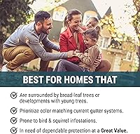 Vista 5 de GUTTERHAWK - Protector de canalón, 48 pies (nominal), kit de protección de canaleta de aluminio negro con tornillos incluidos. Se adapta a canaletas