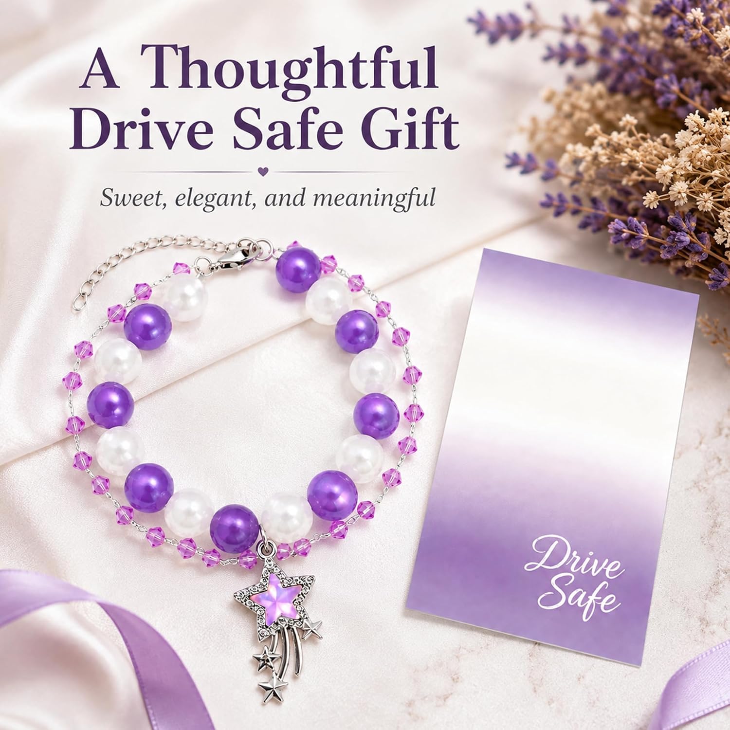 Steering Wheel Rosary, Star Rosary Rear View Mirror Charm Crystal Decor image 5