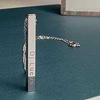 Vista 4 de Collar vertical personalizado para mujer, collar personalizado de regalo con nombre, collar de barra de oro, elegante joyería personalizada, collar