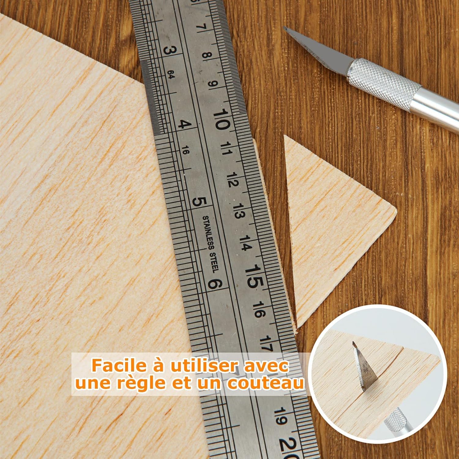 10 Planches De Bois De Balsa - 300x200x2 Mm - Non Finies - Pour Modélisme Et DIY