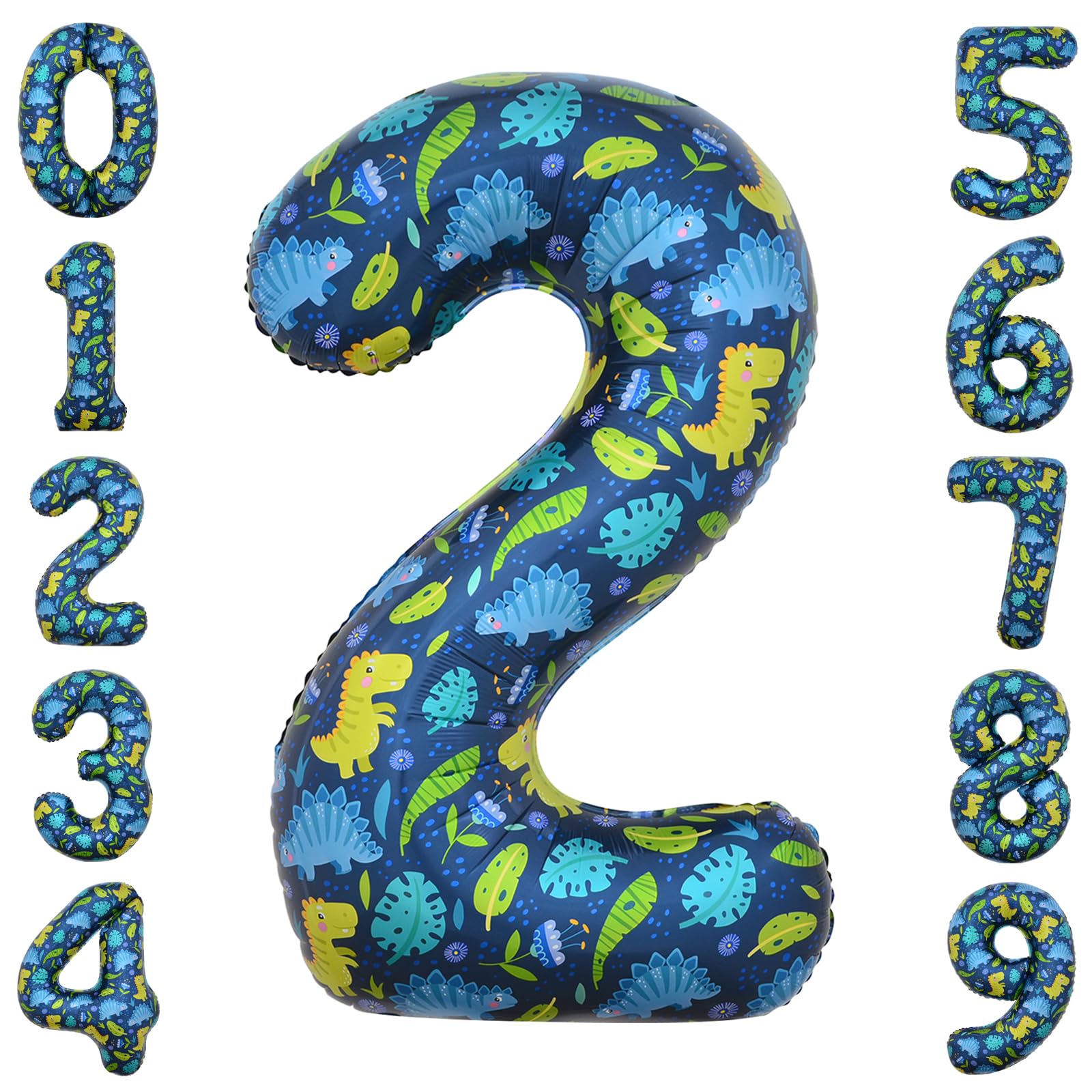 40 Inch Number 2 Dinosaur Balloon Dinosaur Birthday Decorations 2 Year Old Boy Party Supplies Number 2