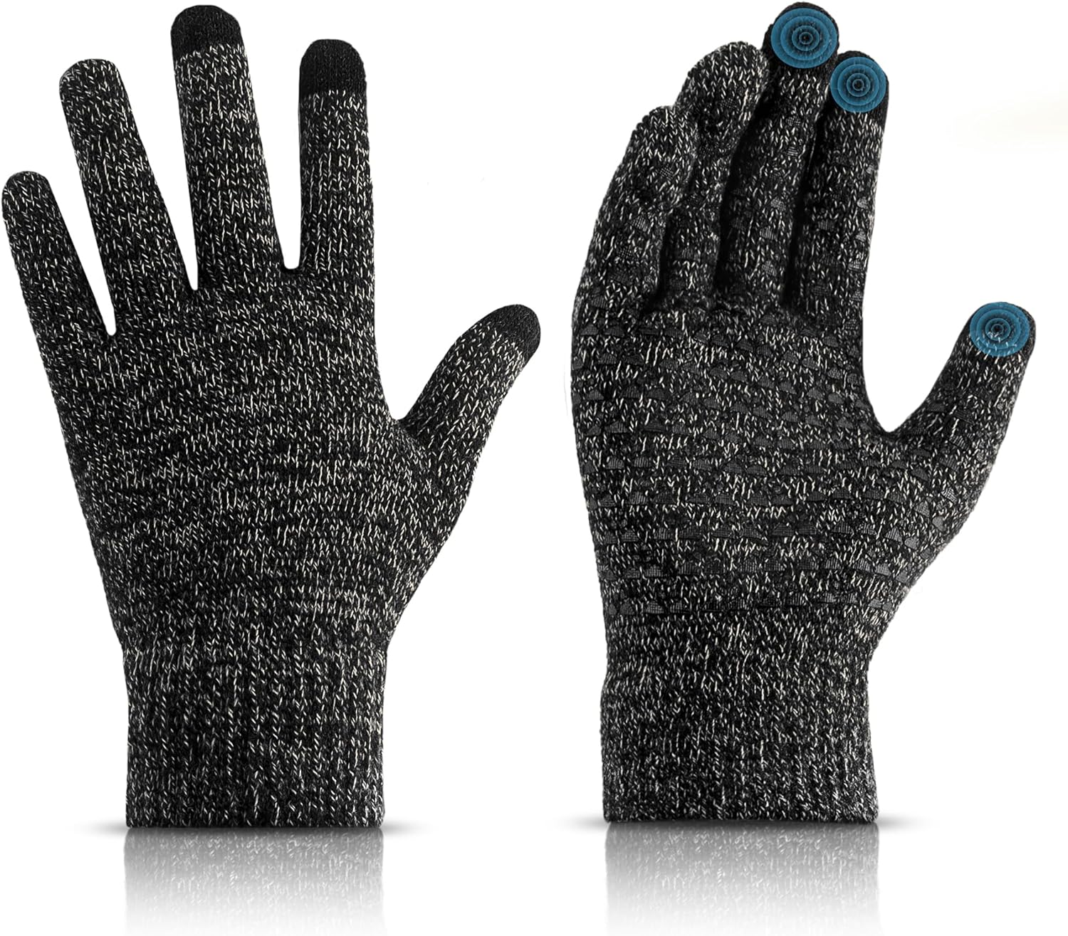 Scotamalone Winter Gloves for Men Women Winter Warm Touchs Screen Anti-Slip Gloves for Running Skiing Hiking