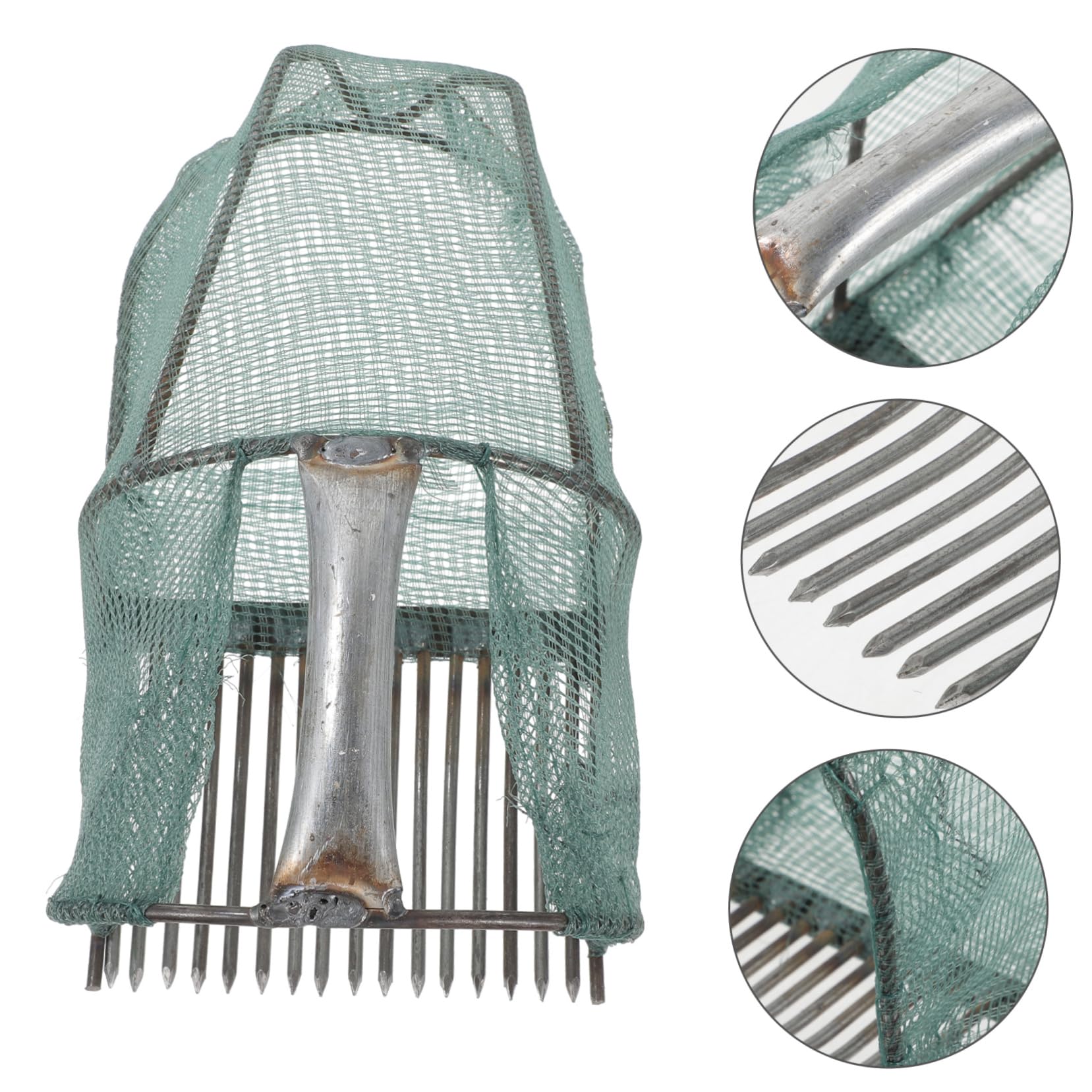 ifundom Cueilleur de Fruits Pliable pour Myrtilles avec Panier en Acier Inoxydable, Compact et Léger, Outil Cueillette Jardin
