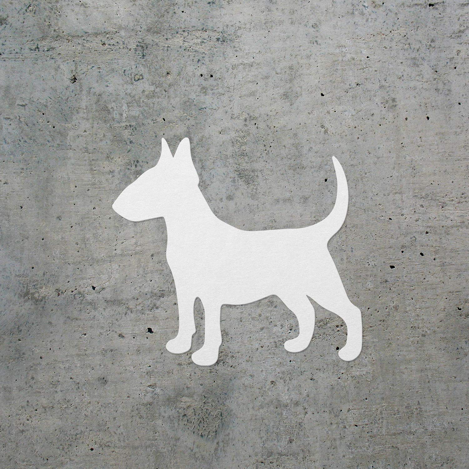 ANGDEST Bull Terrier Silhouette (White) (Set of 2) Premium Waterproof Vinyl Decal Stickers for Laptop Phone Accessory Helmet Car Window Bumper Mug Tuber Cup Door Wall Decoration