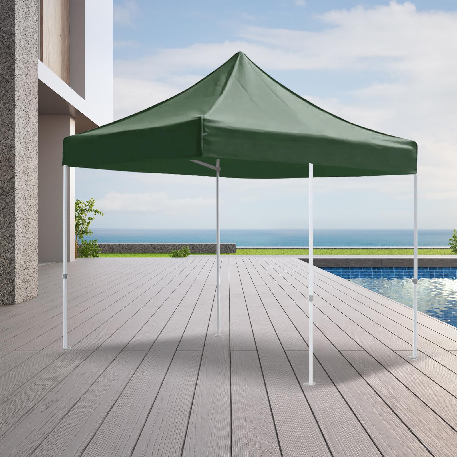 Replacement Canopy Top -Waterproof UV-for Proof Pop Up Tent - Foldable Cover Roof for Outdoor Garden Patio Pavilion Sun Shade, Top Only,2.9x2.9m (Green with silver coating)