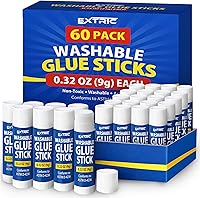 Vista 11 de Barras de pegamento a granel para aulas, barras de pegamento blanco para niños, 12 unidades, 0.32 onzas, lavables para todo propósito, para niños