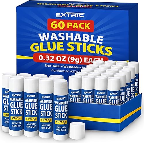 Miniatura 11 de Barras de pegamento a granel para aulas, barras de pegamento blanco para niños, 12 unidades, 0.32 onzas, lavables para todo propósito, para niños