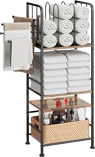 Towel Rack Free Standing 3-Tier M-Shaped Detachable Dividers, 4 Rotatable Bars Fast Drying , Pool Towel Rack, Space-Saving Towel Storage Organizer, Bath Towel Shelf for Home, Poolside Patent Pending