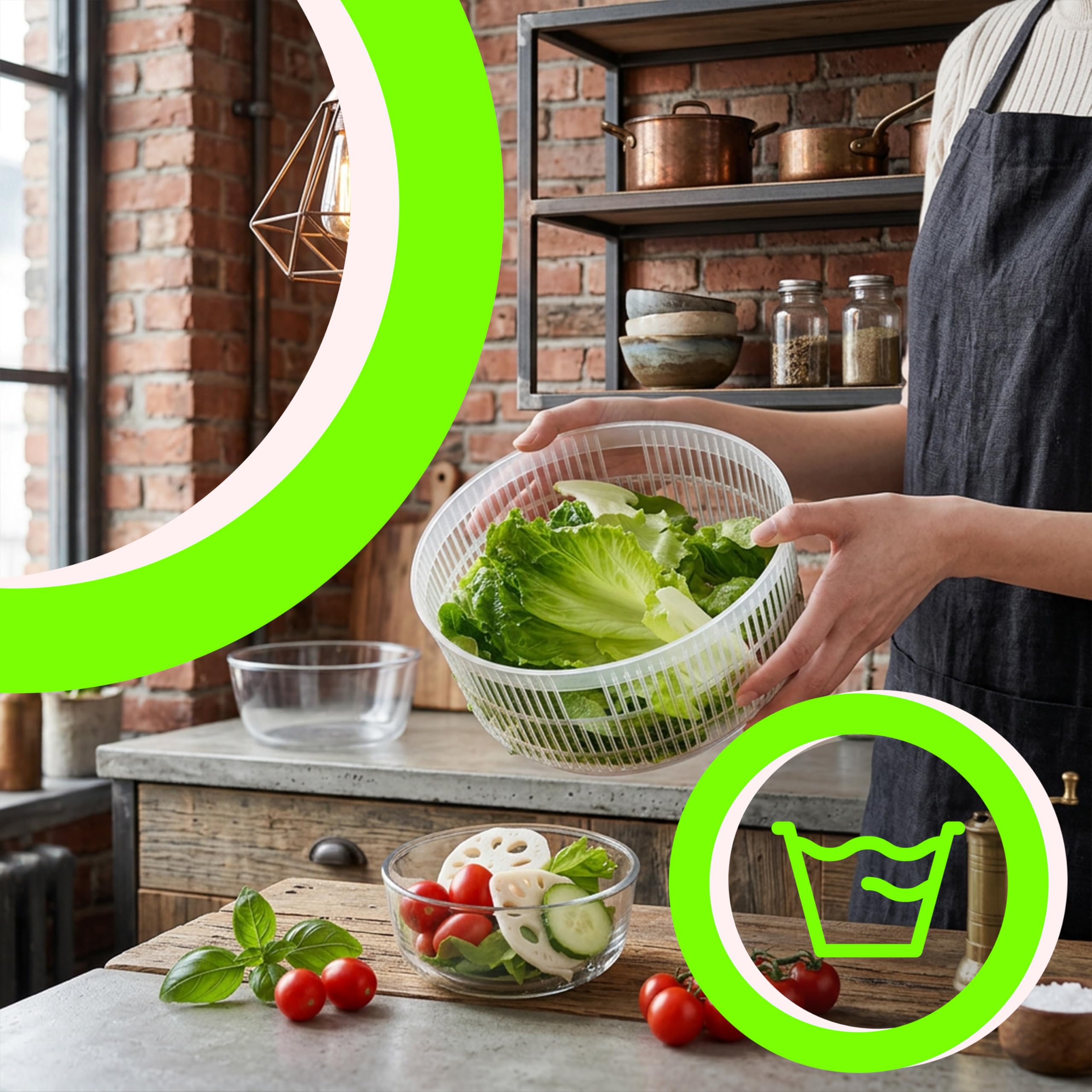 Retoo Centrifugador de ensalada con colador y tapa, capacidad de 2,5 L, ensaladera, secador de ensalada, para lavar y secar ensaladas, verduras y frutas, utensilios de cocina, plástico, sin BPA,