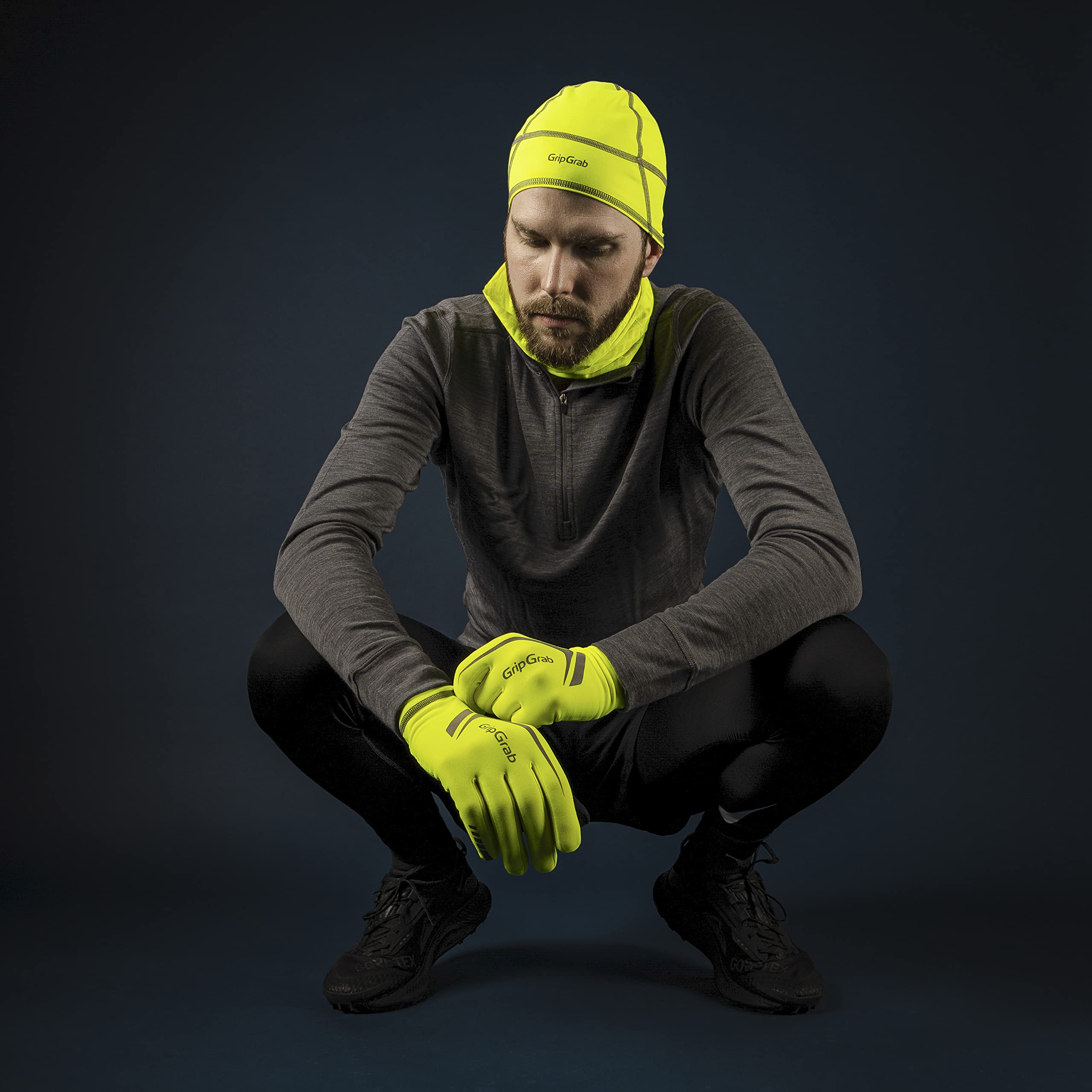 GripGrab Guantes de Running de Invierno Expert Winter Térmicos Touchscreen Alta Visibilidad Transpirables Hombre Mujer, Unisex Adulto