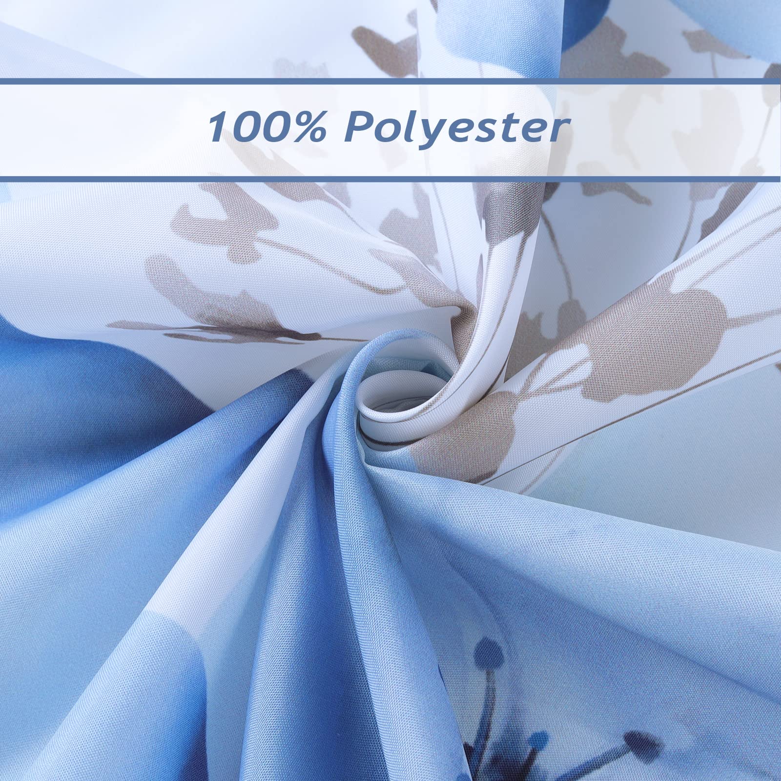Bonhause Groen Eucalyptus Bloemen Douchegordijn Aquarel Bladeren Paars
