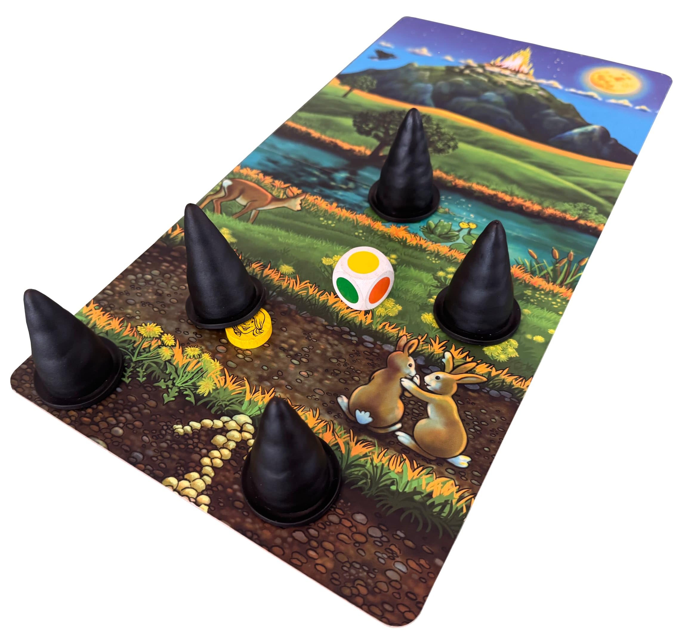 OYA Five Little Witches, White, Orange, Blue, Green, 24.5 cm x 24.5 cm x 5 cm - Image 3
