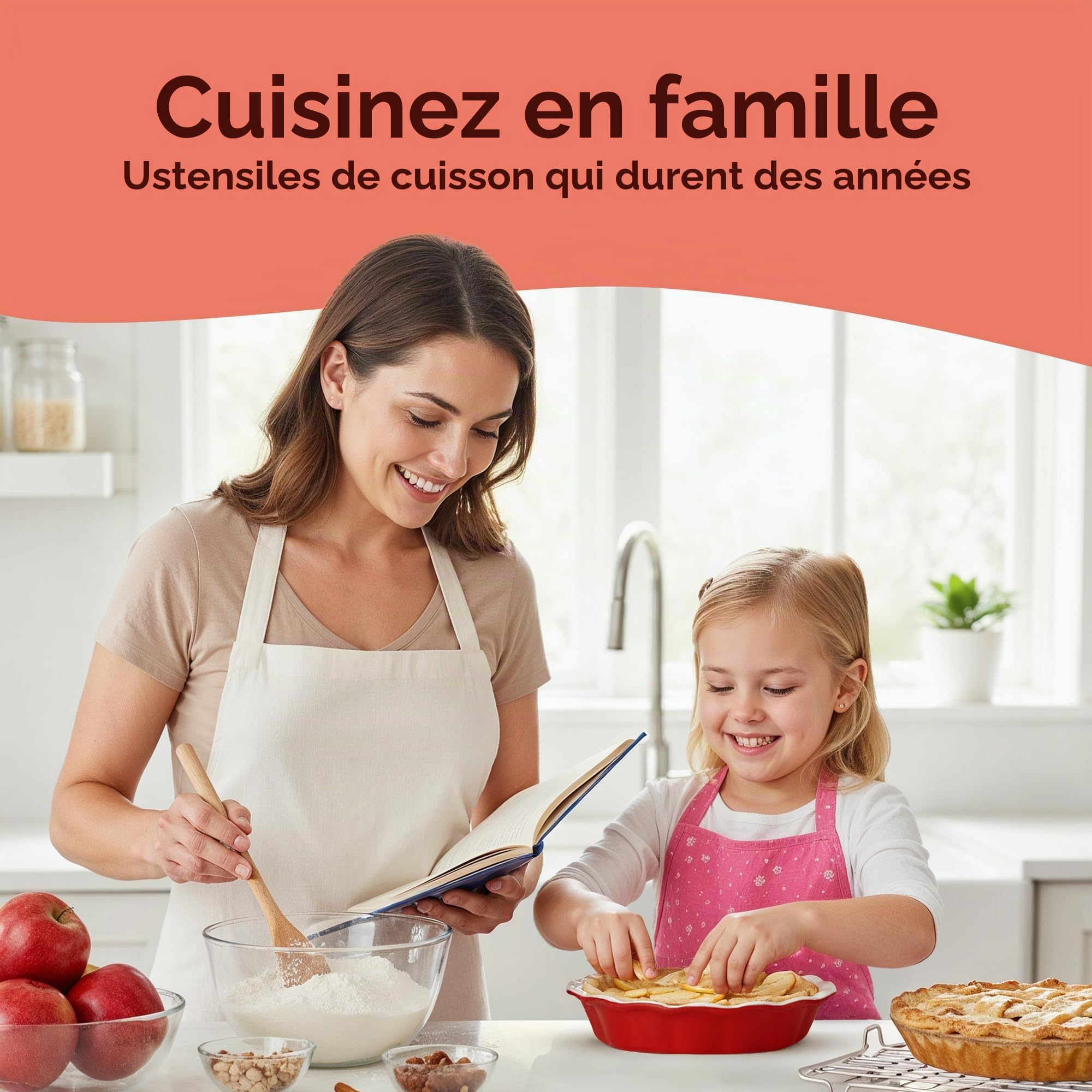 Muldale Plat à tarte de 9 pouces - Plats à tarte ronds en céramique de 23 cm pour le four - Plat à tarte individuel cannelé profond pour tarte aux pommes et à la citrouille - Moule à tarte au steak et