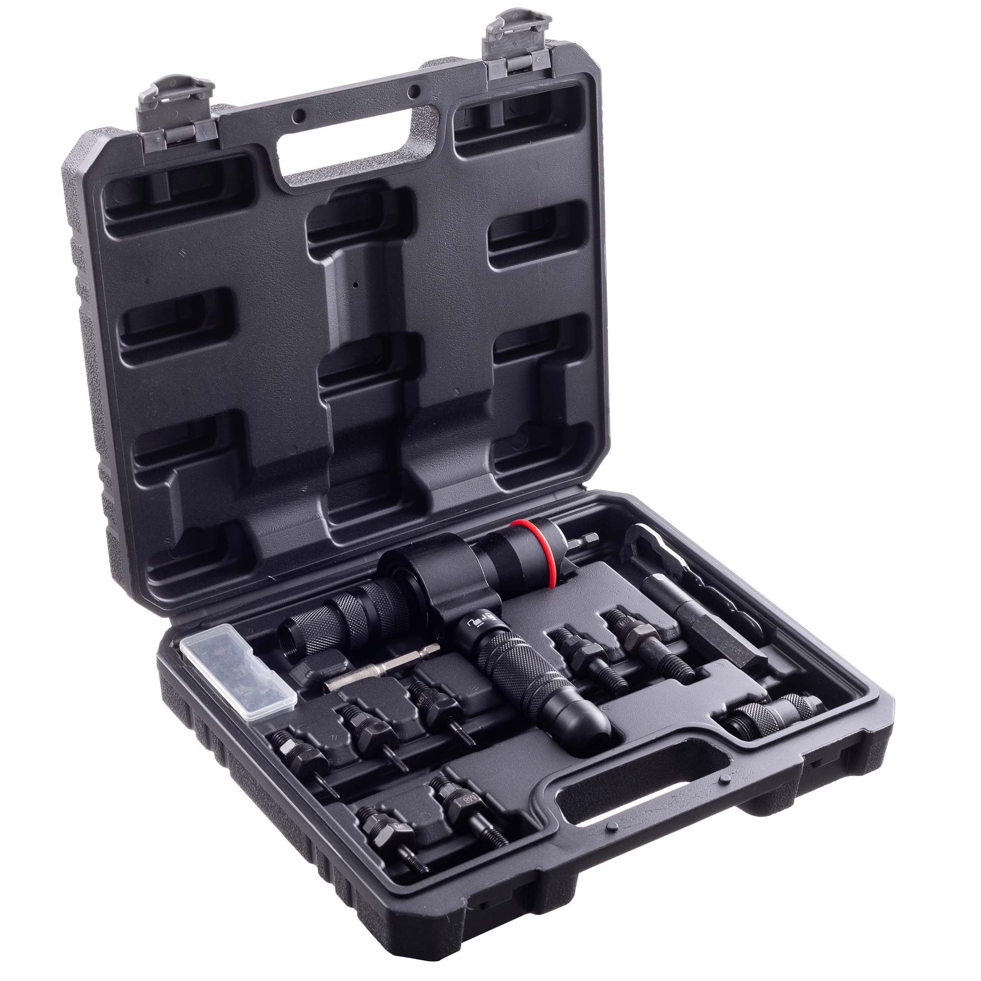 TC TECHNIC Pistolet do nitowania, klucz nasadowy, adapter do wkrętaków Cr-Mo, kompatybilny z nakrętkami stalowymi, ze stali nierdzewnej i aluminium, M3, M4, M5, M6, M8, M10 M12, głowice 2,4 mm - 6,4