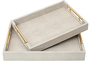 Decorative Tray, Set of 2 Handmade Shagreen Serving Trays