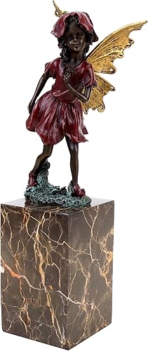 Miniatura 2 de Kunst & Ambiente Figura de hadas - Hada de las flores - Figura de bronce sobre base de mármol - Art Nouveau - Milo - Estatua de fantasía - Figura