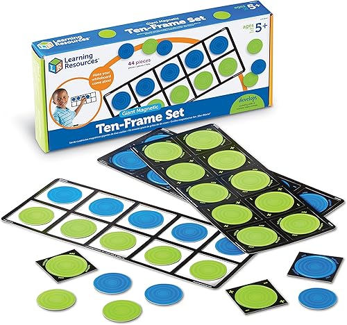 Miniatura 1 de Learning Resources Juego de diez marcos magnéticos gigantes, juego de 4, a partir de 5 años, juego de matemáticas para el aula, juego de pizarra
