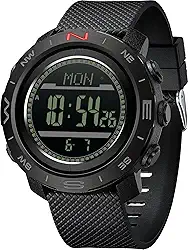 Relógio digital masculino, pedômetro, contador de passos, esportivo, militar, bússola, altímetro, barômetro, relógio de pulso, tático, para uso externo, alarme luminoso, cronômetro, contagem