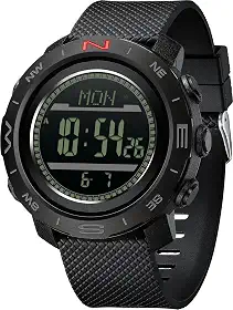 Relógio digital masculino, pedômetro, contador de passos, esportivo, militar, bússola, altímetro, barômetro, relógio de pulso, tático, para uso externo, alarme luminoso, cronômetro, contagem