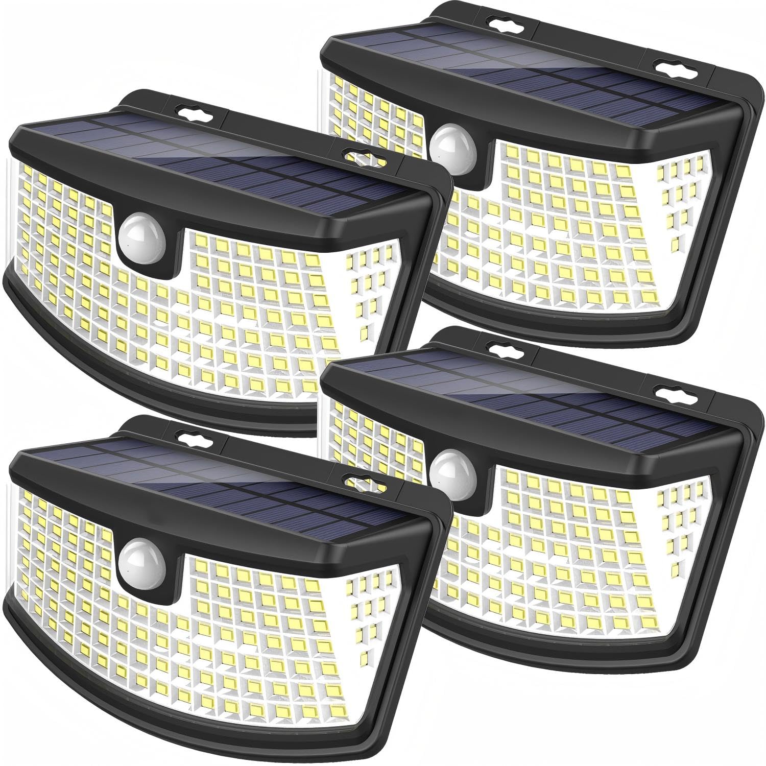 Aootek New Solar Light Wide Angle ² Solar Panel with 11 8 3 Discretionary Modes Sensitive PIR Motion Sensor Light High Efficiency LED Upgrade Original Size 4 Pack