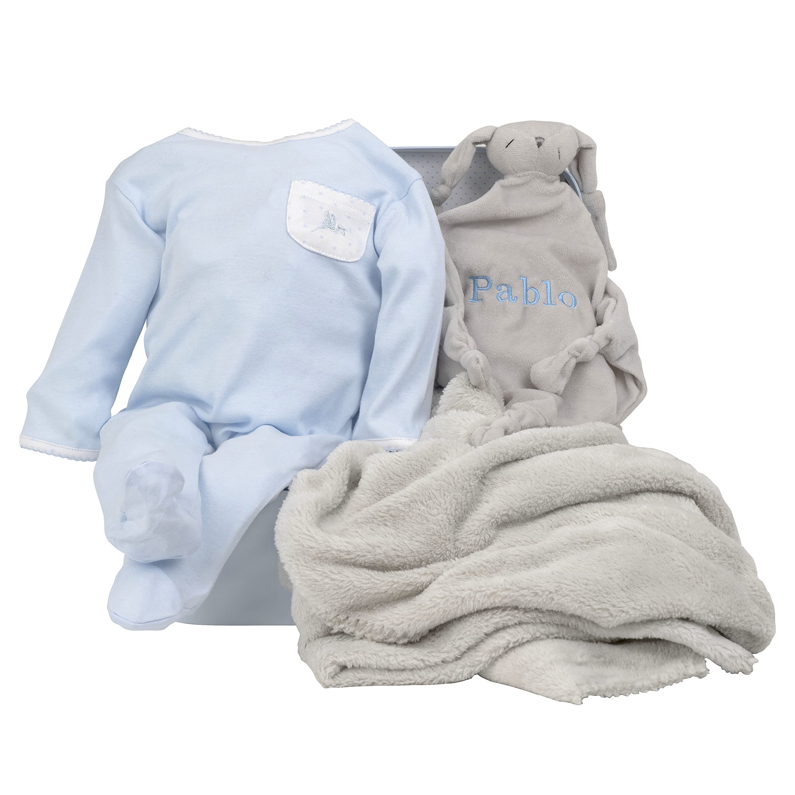 Regalo Neonato Maschio Femmina | Cestino speciale per il sonno personalizzato | 3/6 mesi (blu) | BebeDeParis
