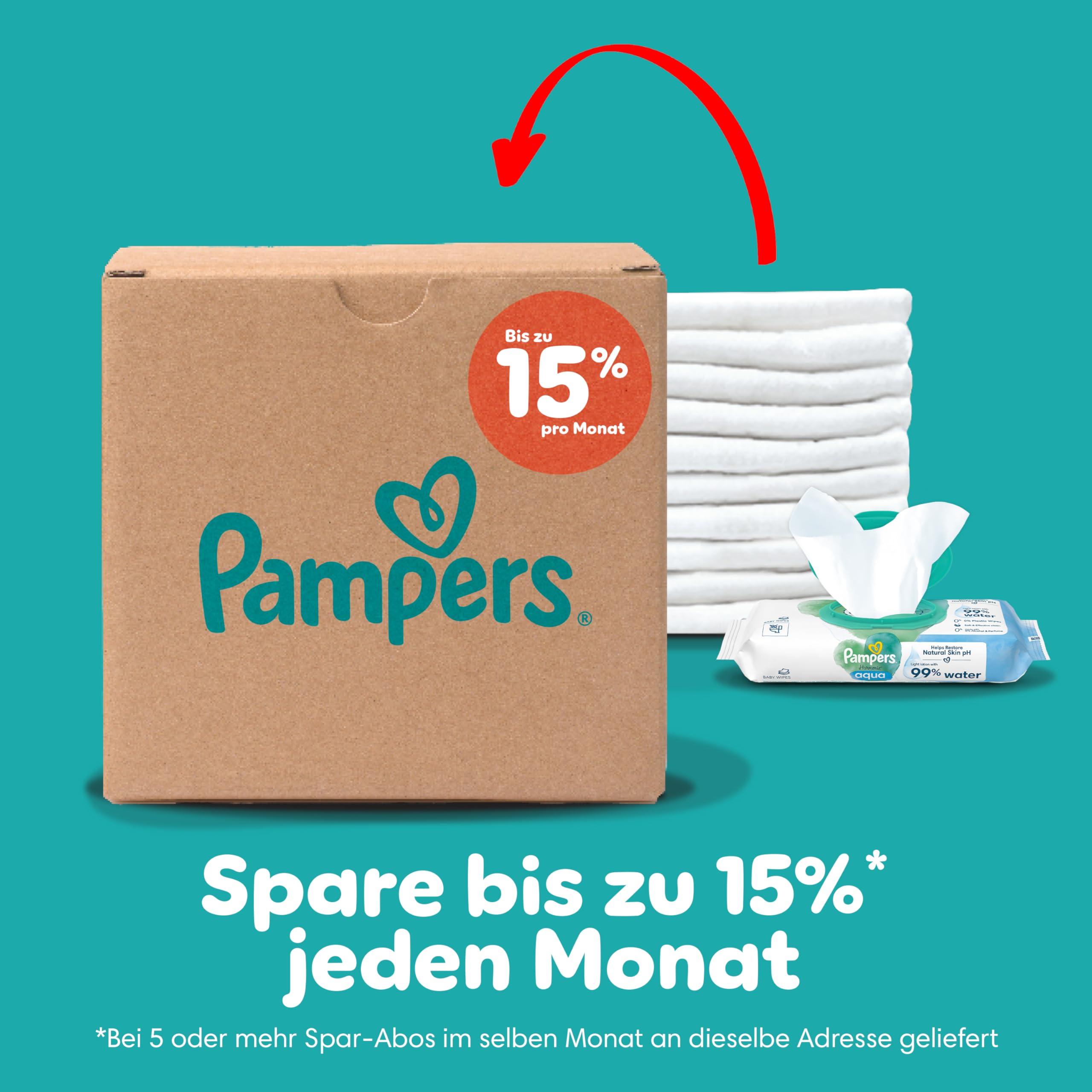 Pampers - Pañales para bebé, talla 4 (9-15 kg), 180 pañales, paquete de 1 mes, mantenimiento de 360 grados, fácil de cambiar, ahora con más pañales