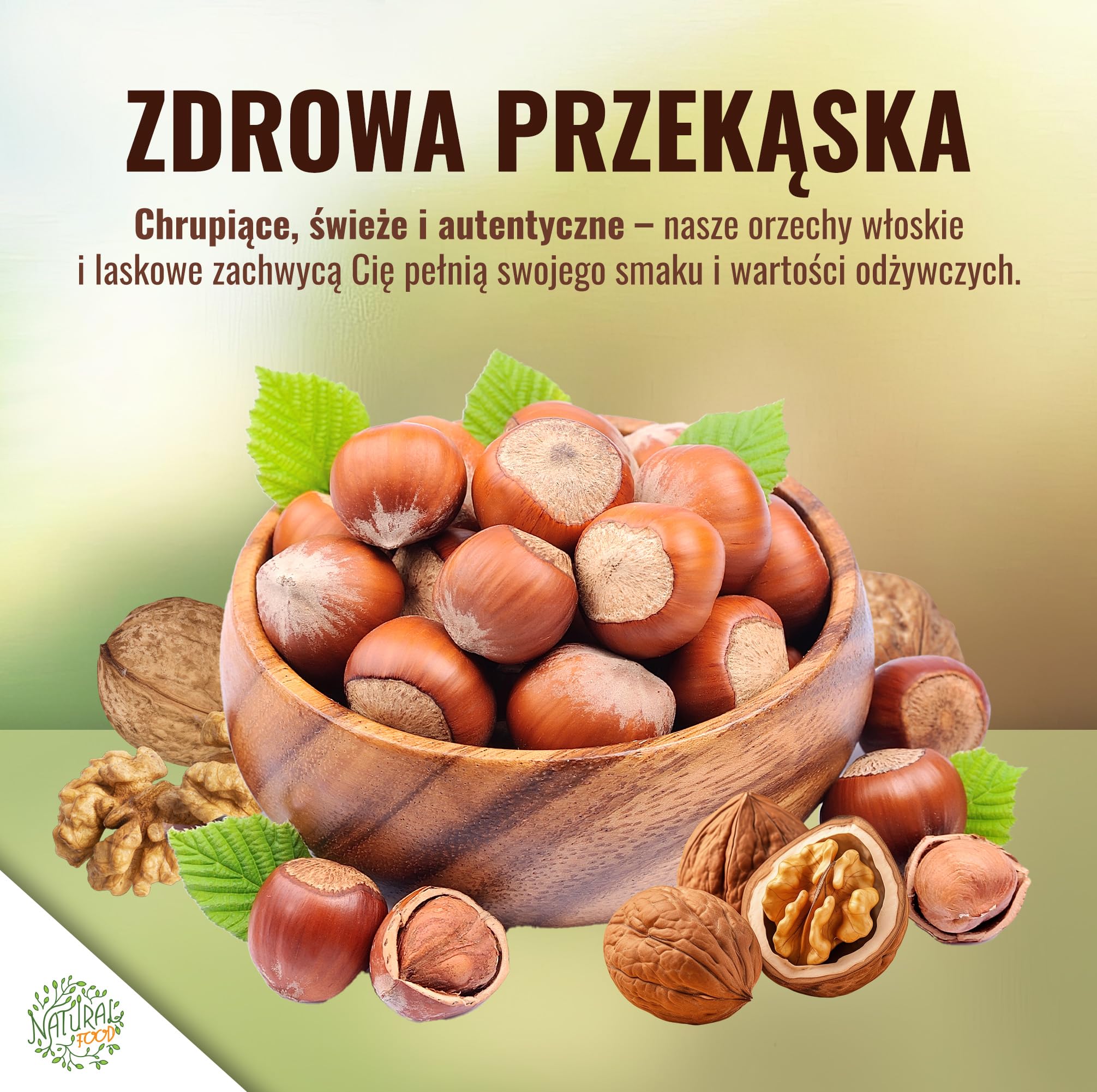 Natural Food - Orzechy Włoskie i Laskowe w Łupinach - 2 x 5kg - Mieszanka Orzechów, Duże Opakowanie - Smaczne Orzechy do Przekąsek, Deserów, Musli i Wypieków