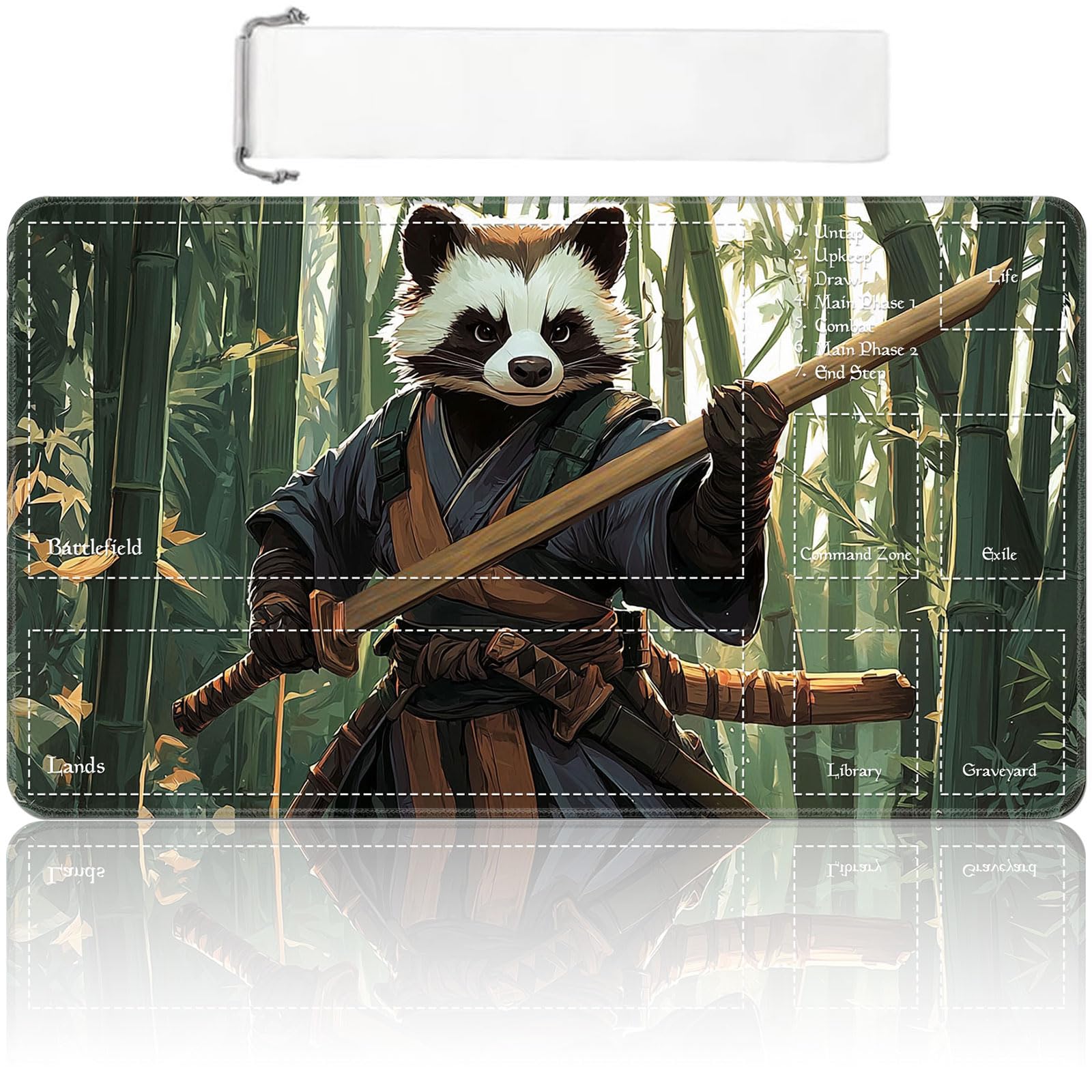 MTG Playmat with Zones 24x14 Inch, Trading Card Game Mat for Magic The Gathering TCG Playmat with Free Bag