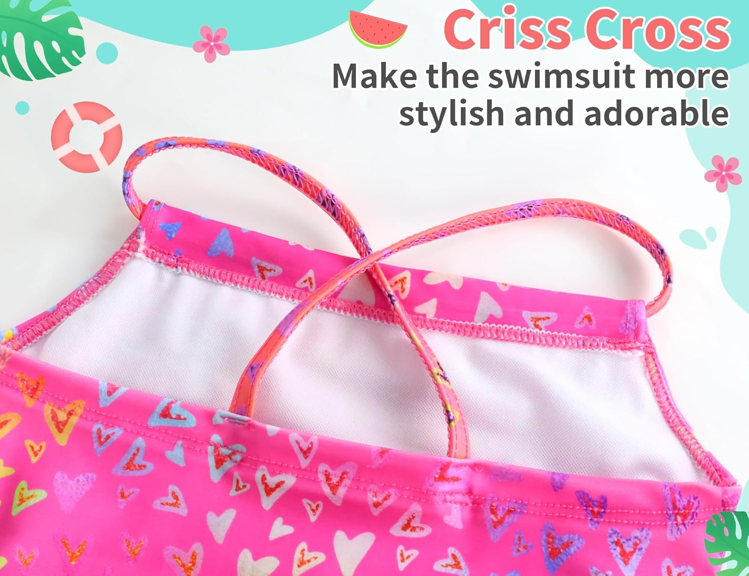 TENVDA Girls Swimsuit Summer Beach Sport Halter Bathing Suits One Piece Swimwear for 2-12 Years Old Kids - Image 4