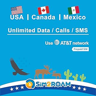 USA CANADA MEXICO AT&T SIM Card | Unlimited High Speed Data/Calls/Texts |ATT SIM Card US, United States, CA, CANADA, MEXICO | Only fits iPhone (21 Days)